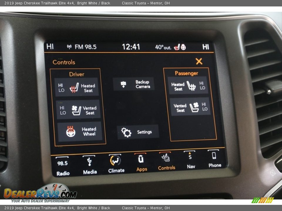 2019 Jeep Cherokee Trailhawk Elite 4x4 Bright White / Black Photo #13