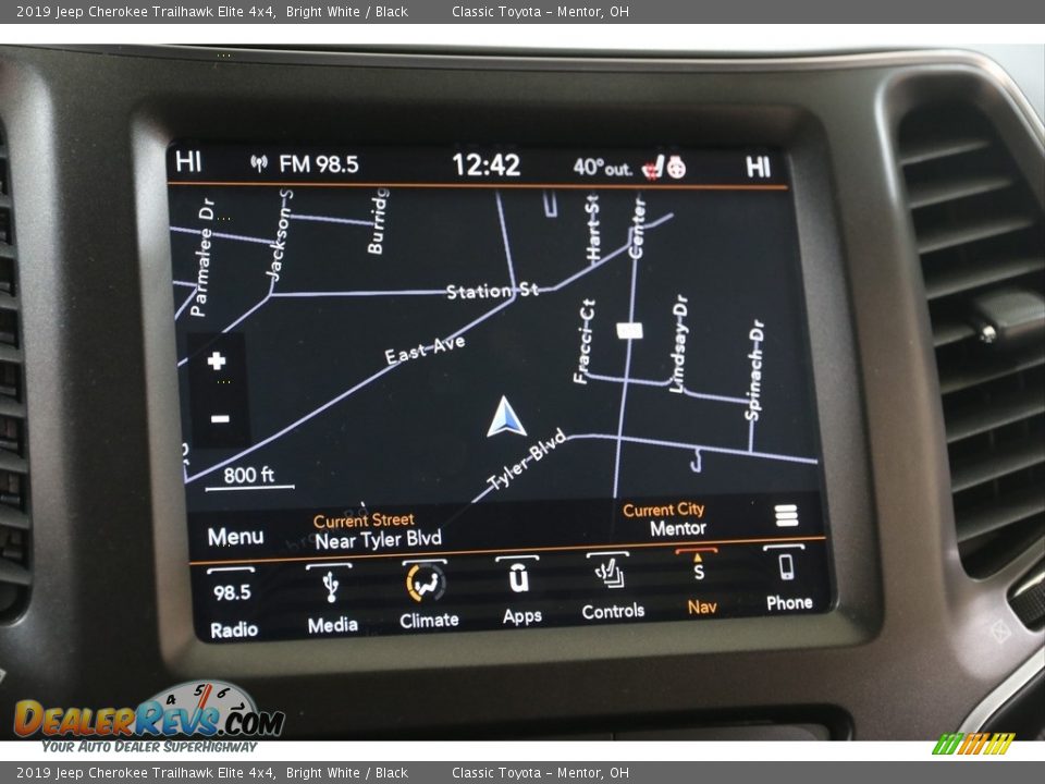 2019 Jeep Cherokee Trailhawk Elite 4x4 Bright White / Black Photo #14