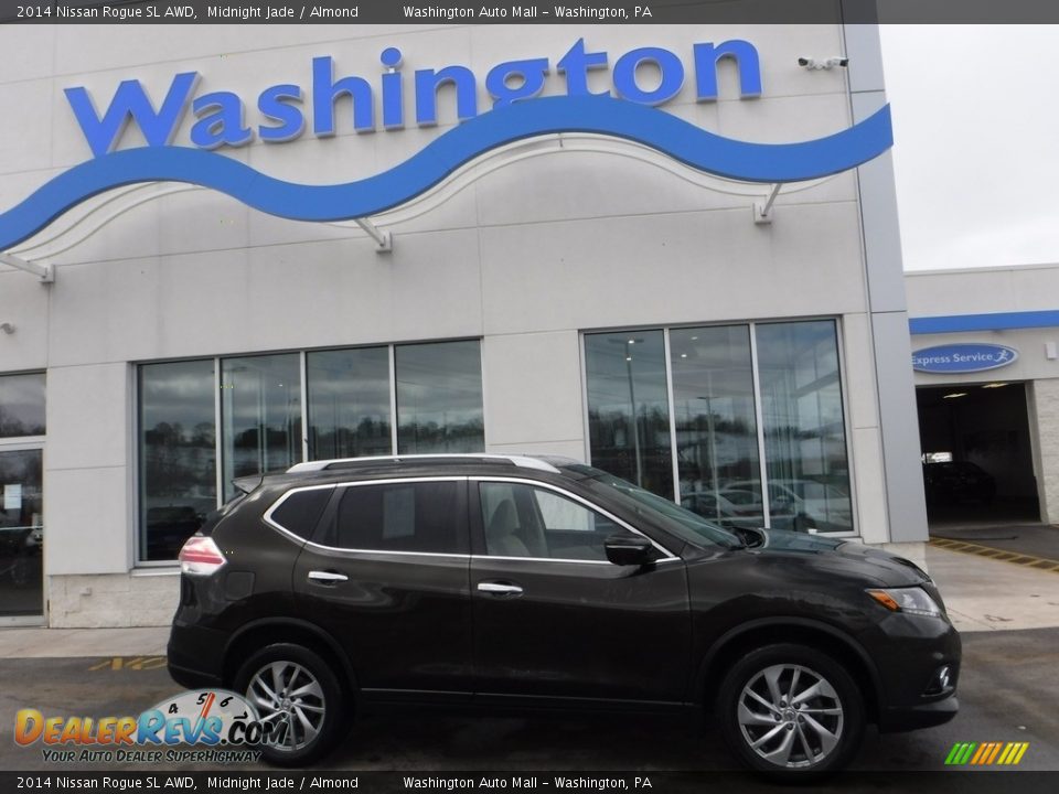 2014 Nissan Rogue SL AWD Midnight Jade / Almond Photo #2