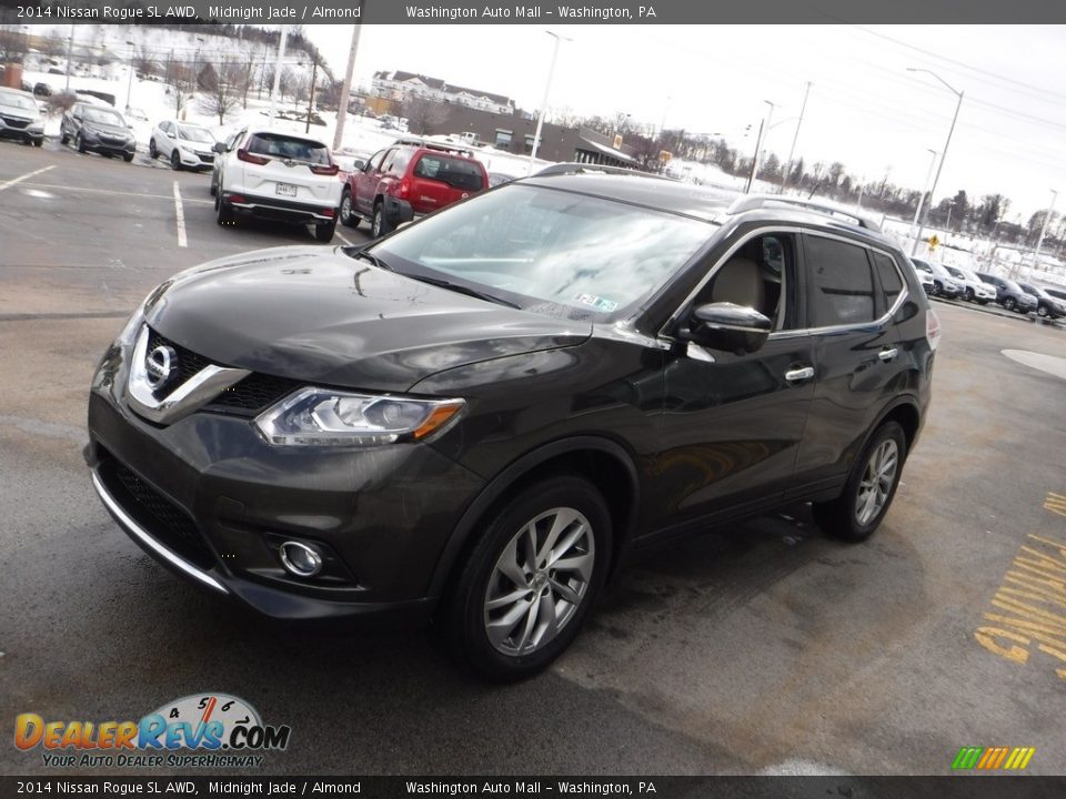 2014 Nissan Rogue SL AWD Midnight Jade / Almond Photo #6