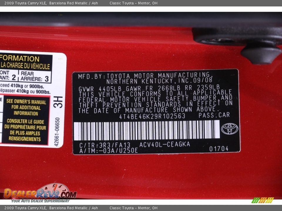 2009 Toyota Camry XLE Barcelona Red Metallic / Ash Photo #21