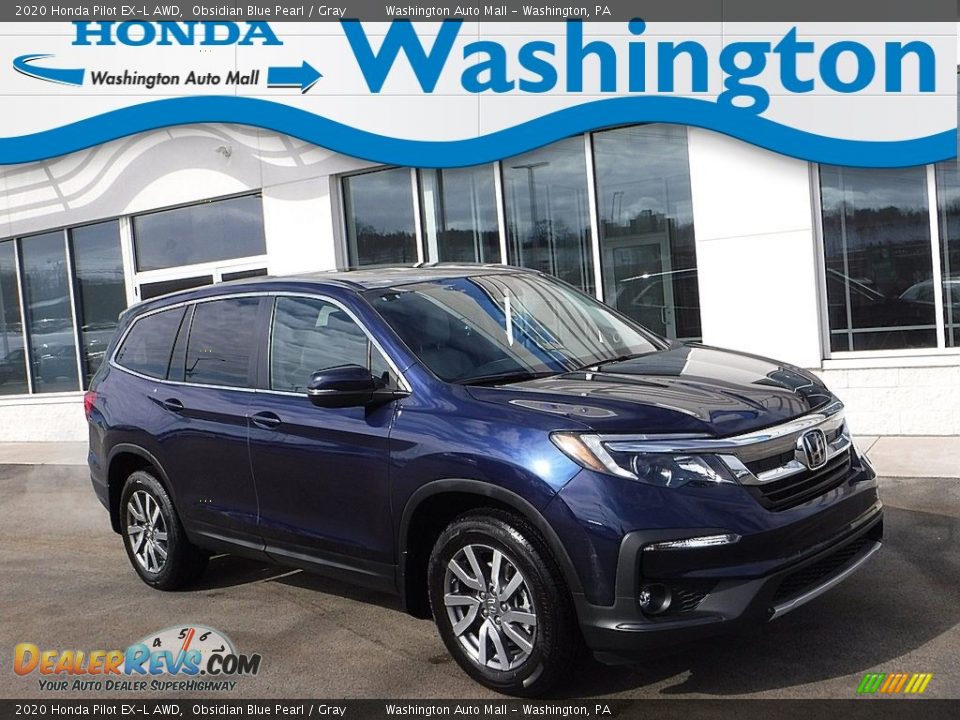2020 Honda Pilot EX-L AWD Obsidian Blue Pearl / Gray Photo #1