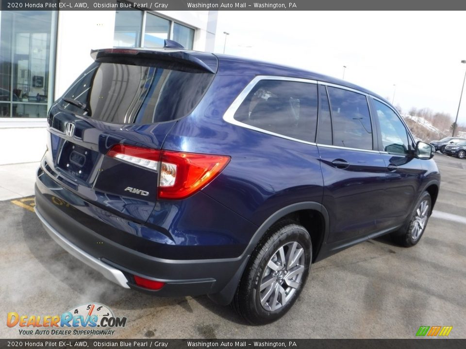 2020 Honda Pilot EX-L AWD Obsidian Blue Pearl / Gray Photo #9