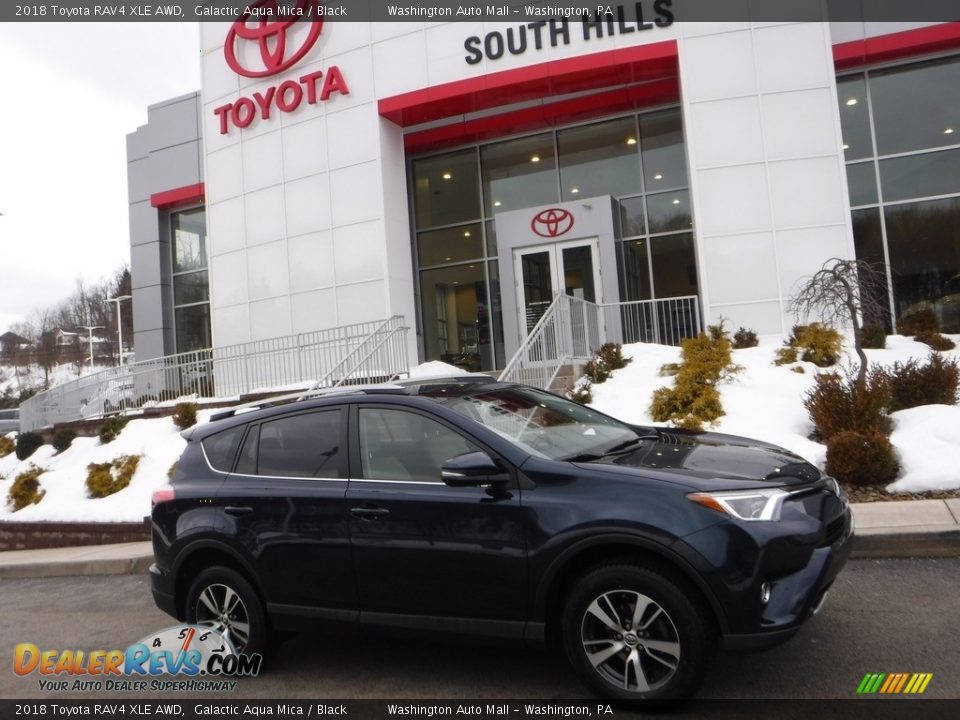 2018 Toyota RAV4 XLE AWD Galactic Aqua Mica / Black Photo #2