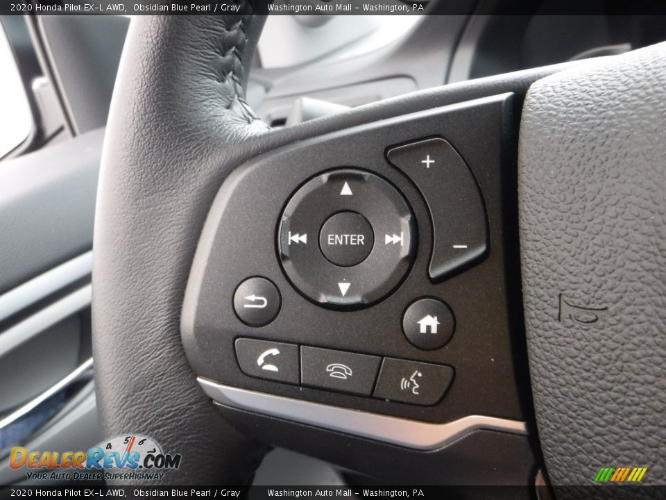 2020 Honda Pilot EX-L AWD Obsidian Blue Pearl / Gray Photo #24