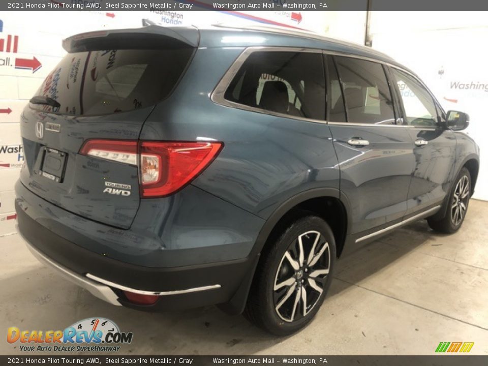 2021 Honda Pilot Touring AWD Steel Sapphire Metallic / Gray Photo #3