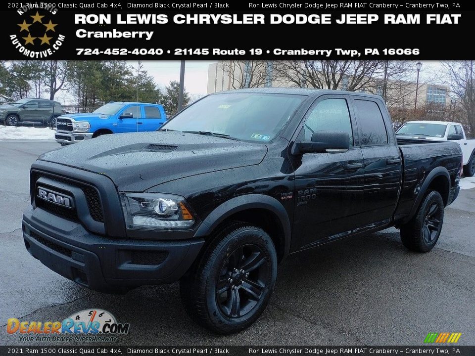 2021 Ram 1500 Classic Quad Cab 4x4 Diamond Black Crystal Pearl / Black Photo #1