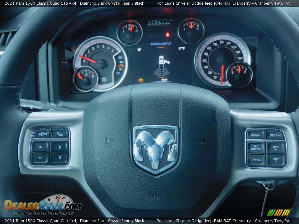2021 Ram 1500 Classic Quad Cab 4x4 Diamond Black Crystal Pearl / Black Photo #19