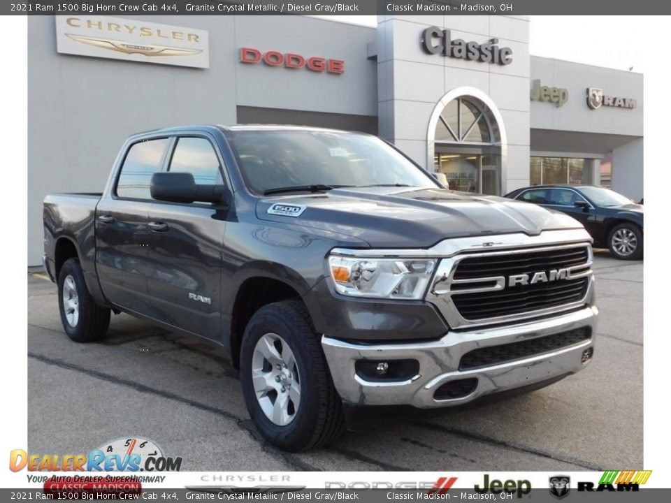 2021 Ram 1500 Big Horn Crew Cab 4x4 Granite Crystal Metallic / Diesel Gray/Black Photo #1