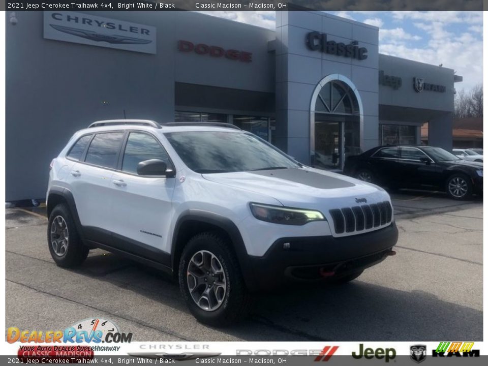 2021 Jeep Cherokee Traihawk 4x4 Bright White / Black Photo #1