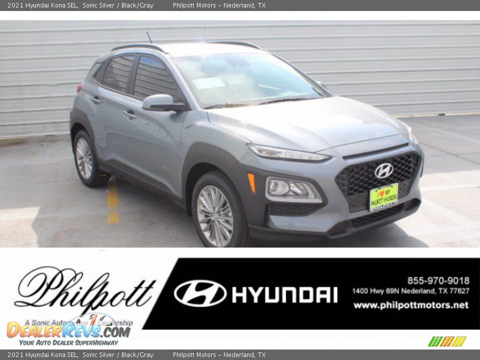 2021 Hyundai Kona SEL Sonic Silver / Black/Gray Photo #1