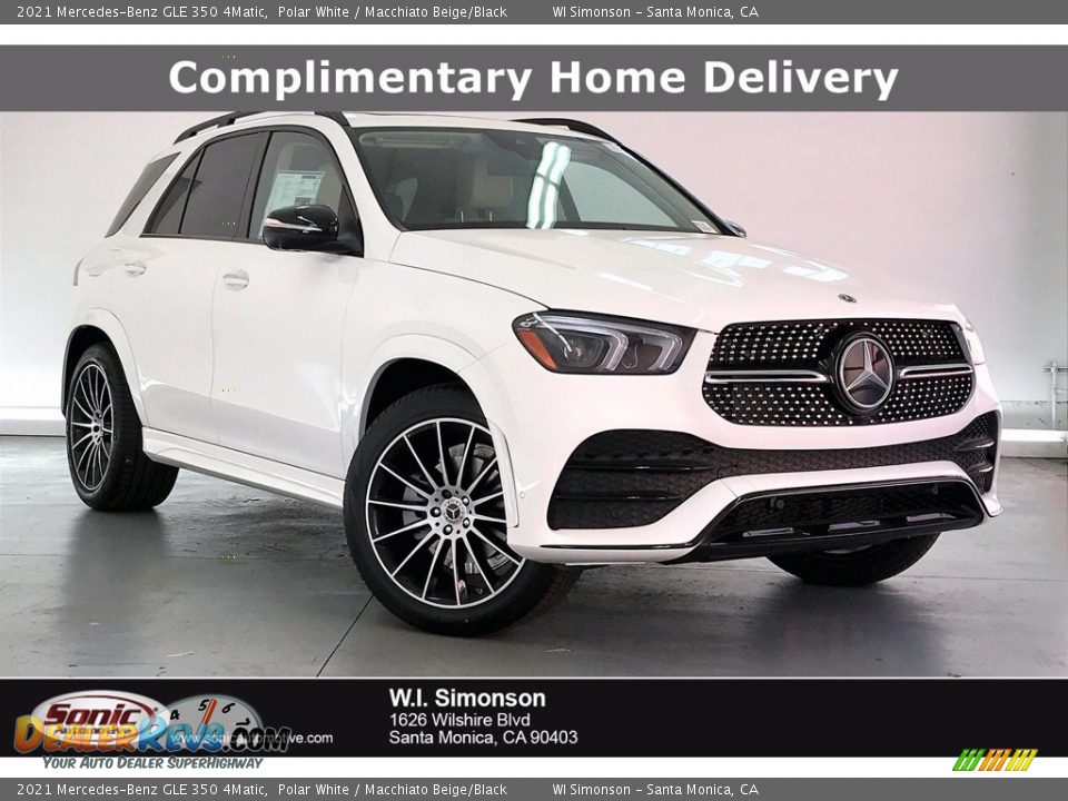 2021 Mercedes-Benz GLE 350 4Matic Polar White / Macchiato Beige/Black Photo #1