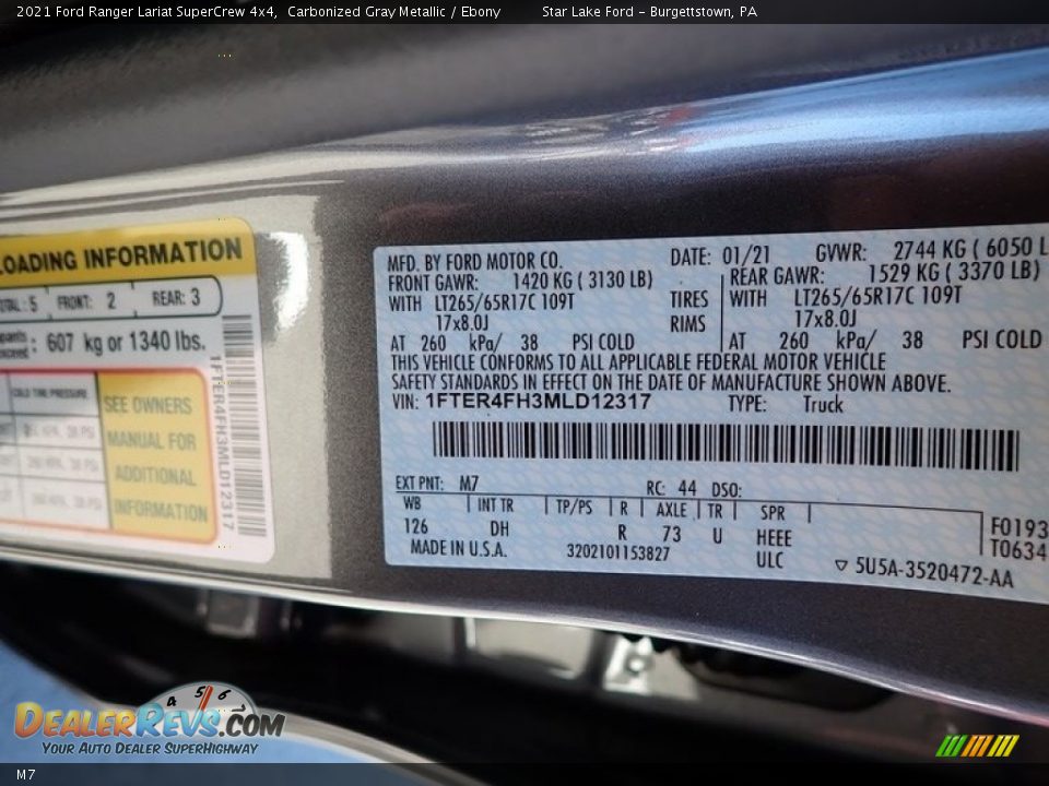 Ford Color Code M7 Carbonized Gray Metallic