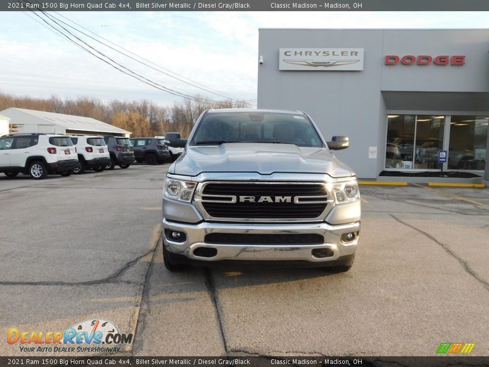 2021 Ram 1500 Big Horn Quad Cab 4x4 Billet Silver Metallic / Diesel Gray/Black Photo #9