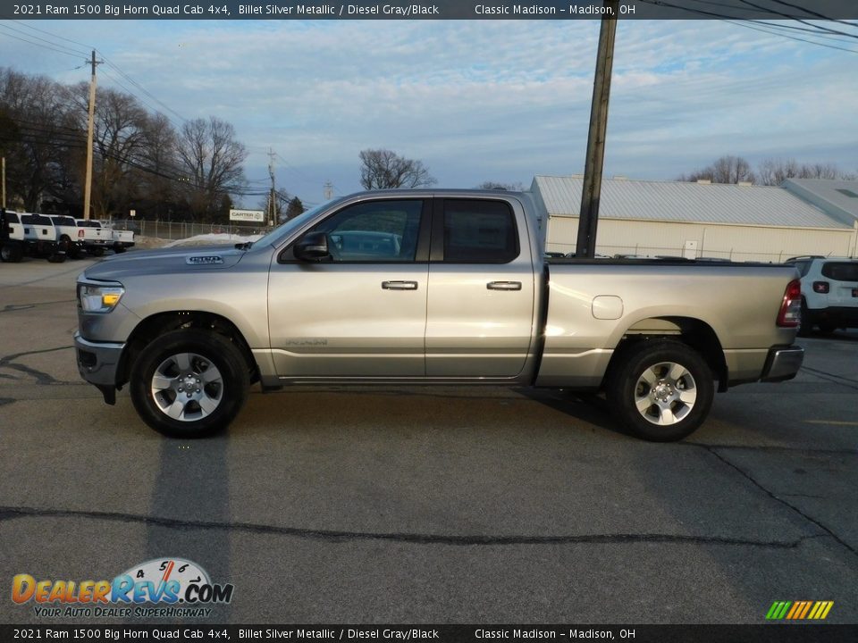 2021 Ram 1500 Big Horn Quad Cab 4x4 Billet Silver Metallic / Diesel Gray/Black Photo #10