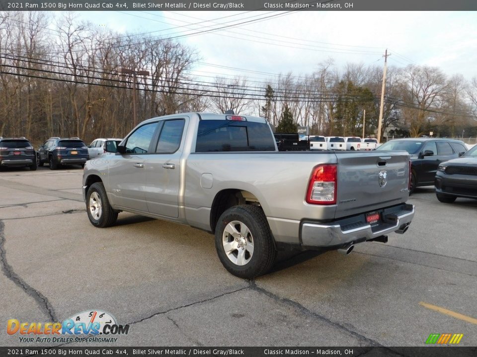 2021 Ram 1500 Big Horn Quad Cab 4x4 Billet Silver Metallic / Diesel Gray/Black Photo #11