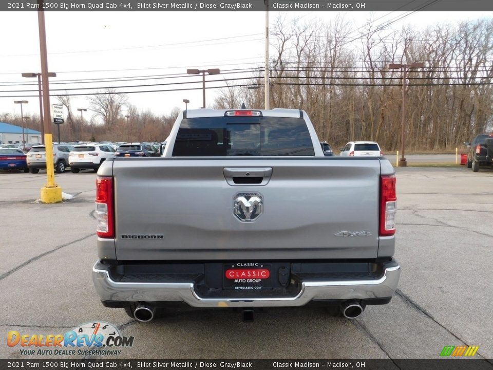 2021 Ram 1500 Big Horn Quad Cab 4x4 Billet Silver Metallic / Diesel Gray/Black Photo #12