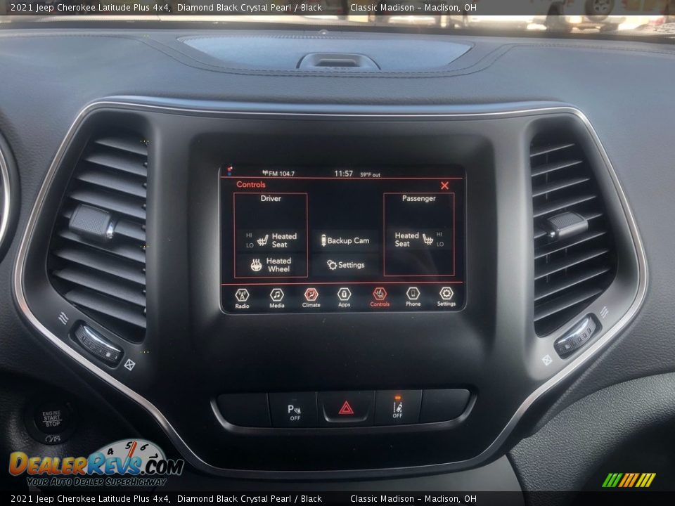 2021 Jeep Cherokee Latitude Plus 4x4 Diamond Black Crystal Pearl / Black Photo #6