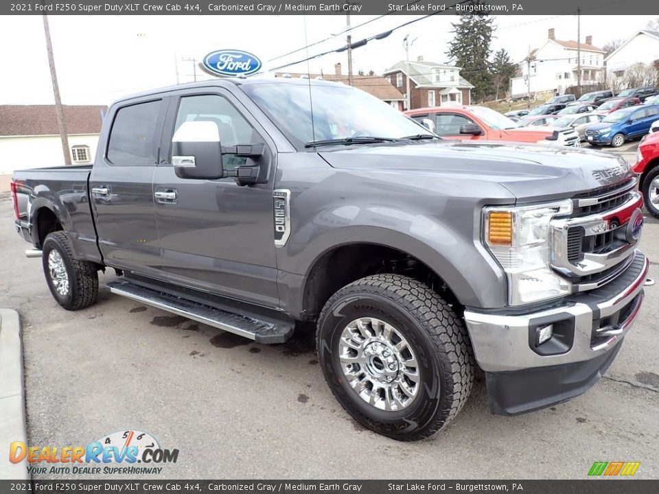 2021 Ford F250 Super Duty XLT Crew Cab 4x4 Carbonized Gray / Medium Earth Gray Photo #7