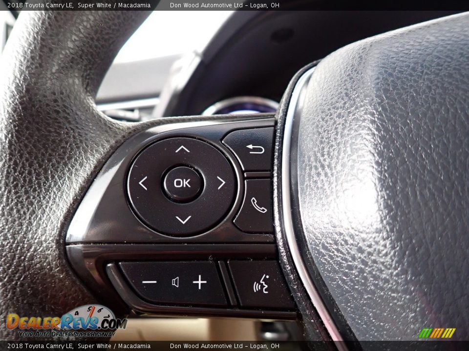 2018 Toyota Camry LE Super White / Macadamia Photo #34