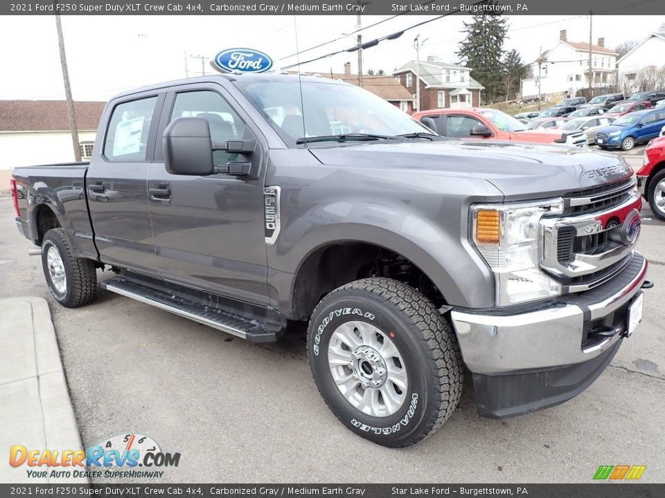 2021 Ford F250 Super Duty XLT Crew Cab 4x4 Carbonized Gray / Medium Earth Gray Photo #7