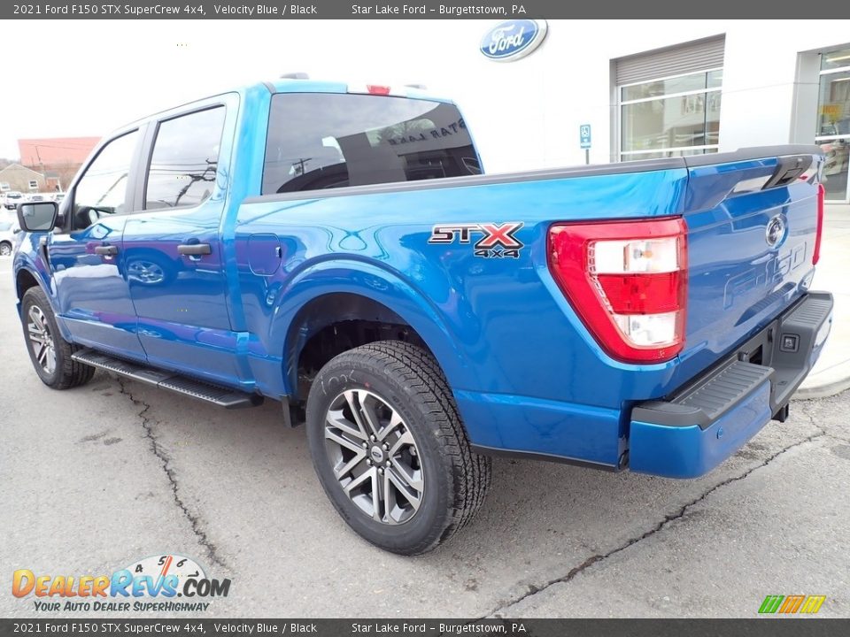 2021 Ford F150 STX SuperCrew 4x4 Velocity Blue / Black Photo #3