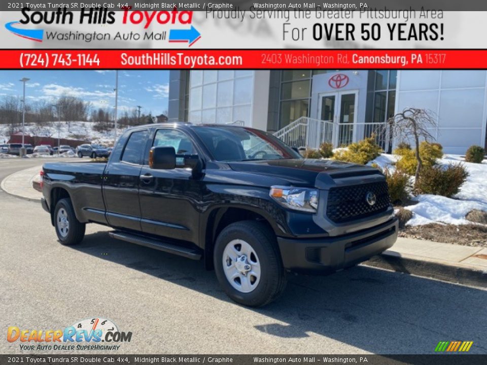 2021 Toyota Tundra SR Double Cab 4x4 Midnight Black Metallic / Graphite Photo #1