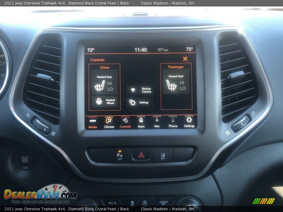 2021 Jeep Cherokee Traihawk 4x4 Diamond Black Crystal Pearl / Black Photo #7