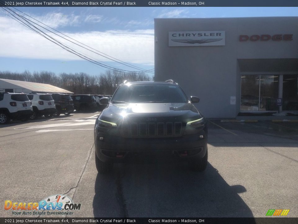 2021 Jeep Cherokee Traihawk 4x4 Diamond Black Crystal Pearl / Black Photo #8