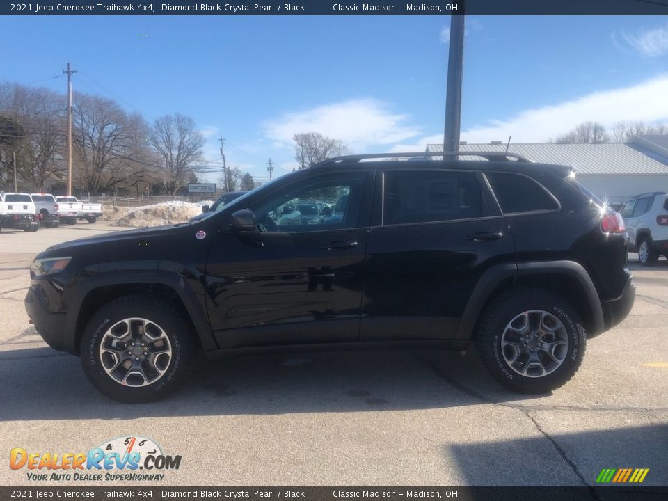 2021 Jeep Cherokee Traihawk 4x4 Diamond Black Crystal Pearl / Black Photo #9