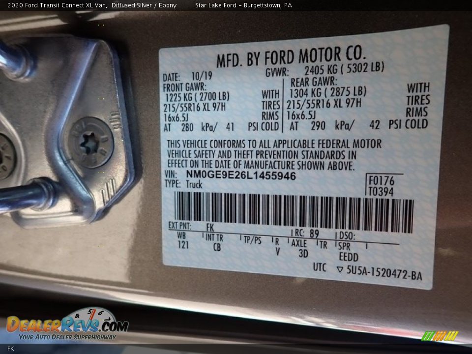 Ford Color Code FK Diffused Silver