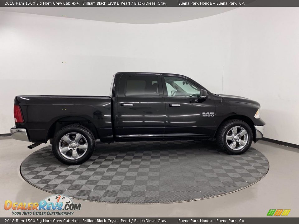 2018 Ram 1500 Big Horn Crew Cab 4x4 Brilliant Black Crystal Pearl / Black/Diesel Gray Photo #2