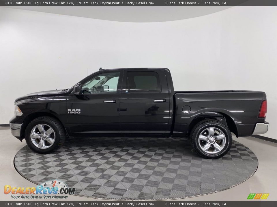 2018 Ram 1500 Big Horn Crew Cab 4x4 Brilliant Black Crystal Pearl / Black/Diesel Gray Photo #5