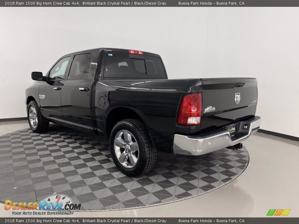 2018 Ram 1500 Big Horn Crew Cab 4x4 Brilliant Black Crystal Pearl / Black/Diesel Gray Photo #6