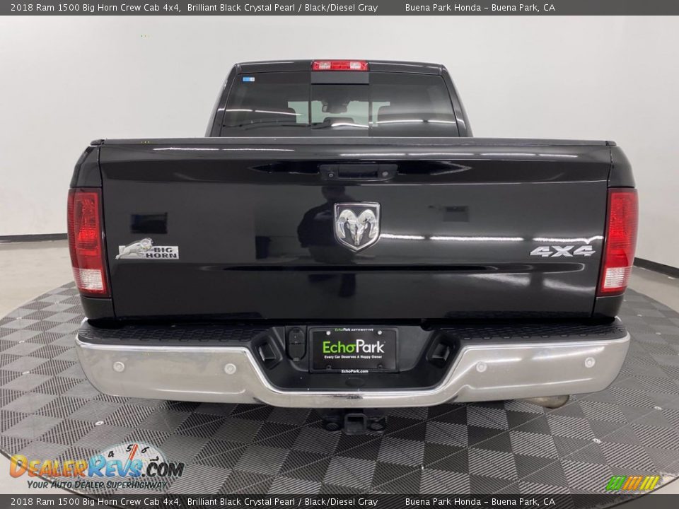 2018 Ram 1500 Big Horn Crew Cab 4x4 Brilliant Black Crystal Pearl / Black/Diesel Gray Photo #7