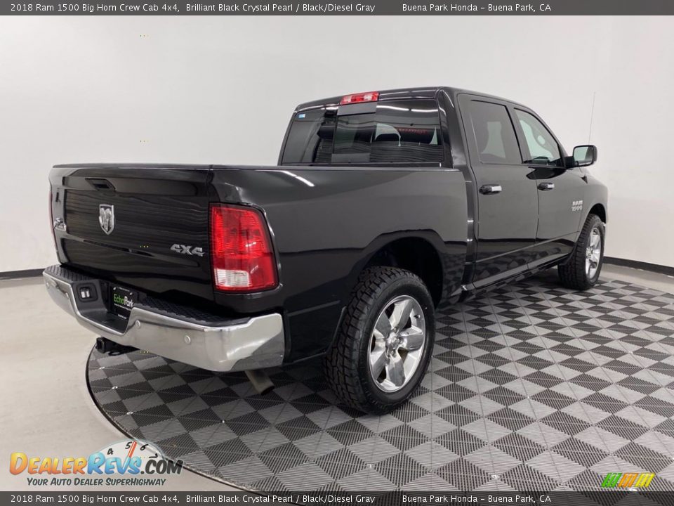 2018 Ram 1500 Big Horn Crew Cab 4x4 Brilliant Black Crystal Pearl / Black/Diesel Gray Photo #8