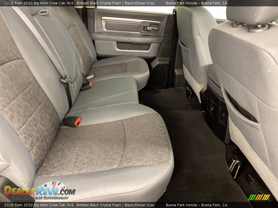 2018 Ram 1500 Big Horn Crew Cab 4x4 Brilliant Black Crystal Pearl / Black/Diesel Gray Photo #15