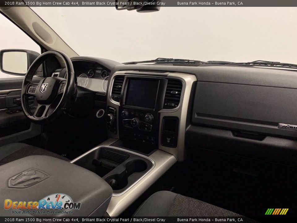 2018 Ram 1500 Big Horn Crew Cab 4x4 Brilliant Black Crystal Pearl / Black/Diesel Gray Photo #16