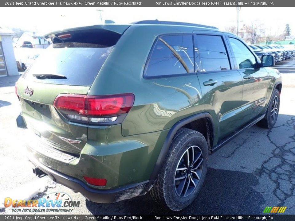 2021 Jeep Grand Cherokee Trailhawk 4x4 Green Metallic / Ruby Red/Black Photo #6