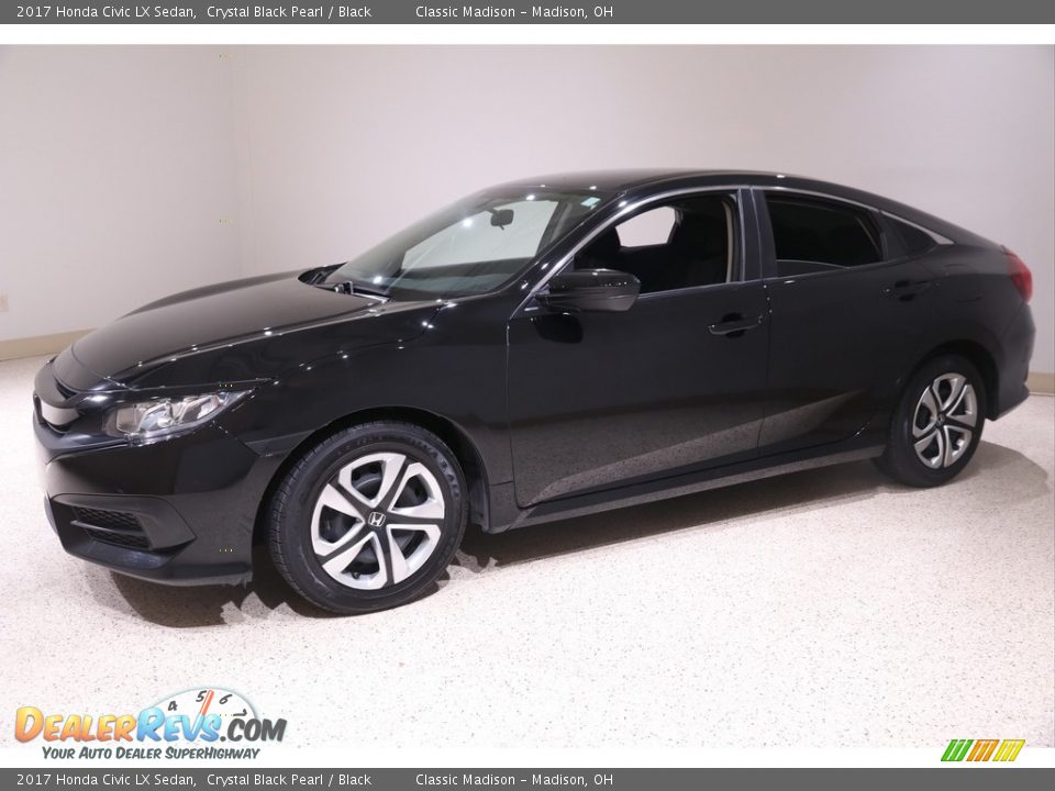 2017 Honda Civic LX Sedan Crystal Black Pearl / Black Photo #3