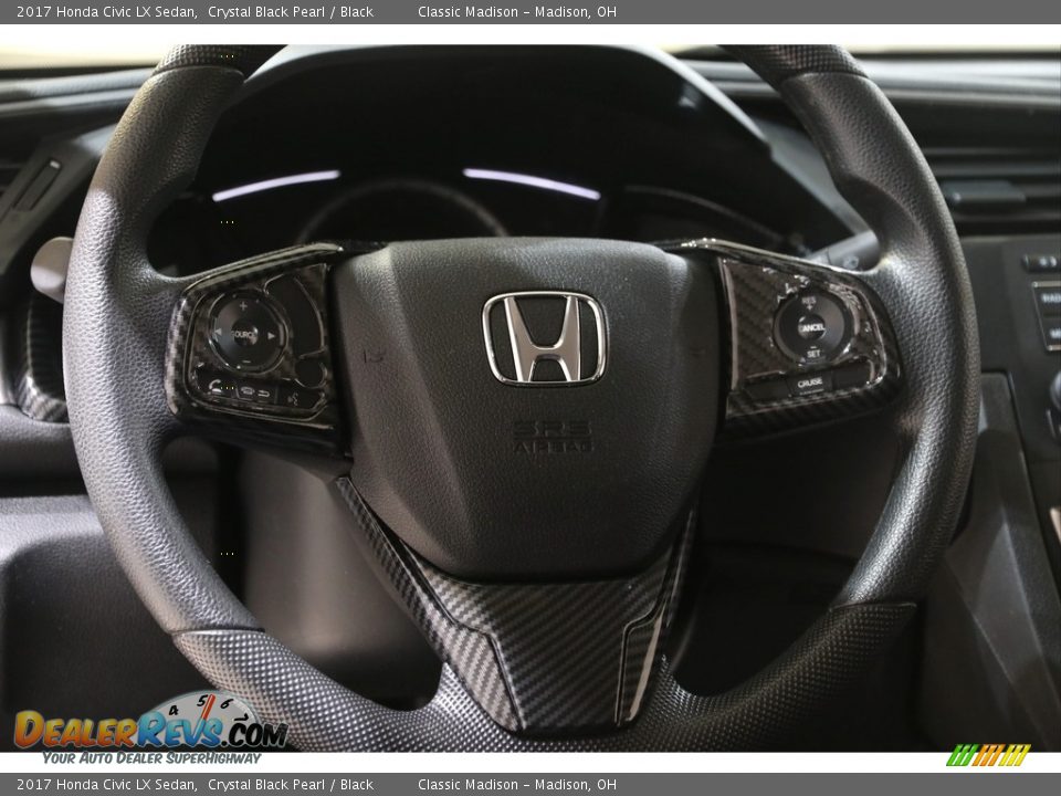 2017 Honda Civic LX Sedan Crystal Black Pearl / Black Photo #7
