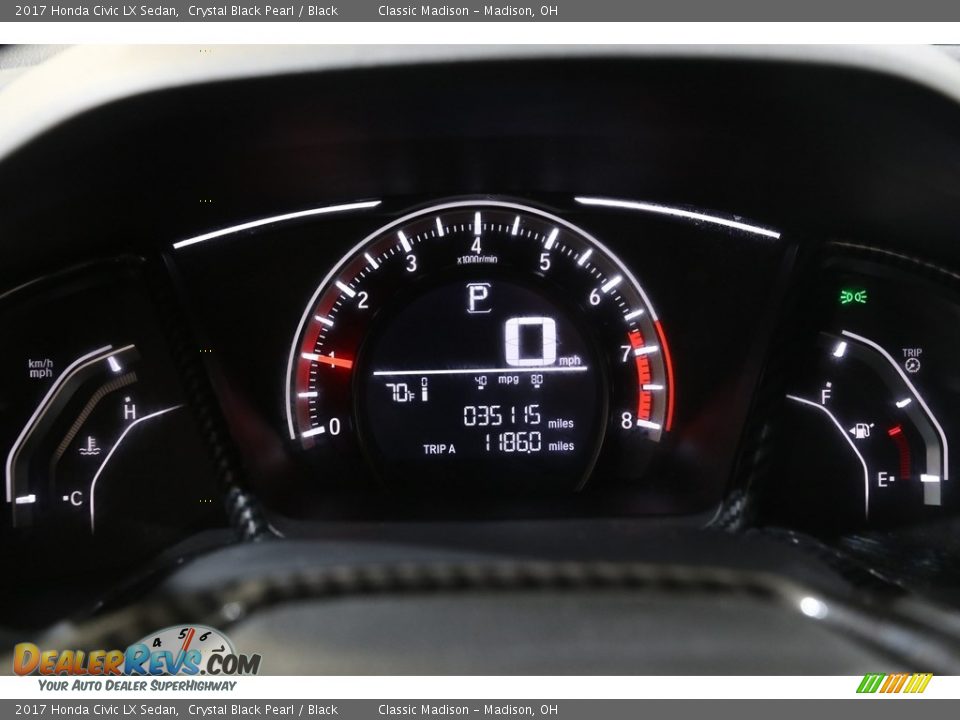2017 Honda Civic LX Sedan Crystal Black Pearl / Black Photo #8