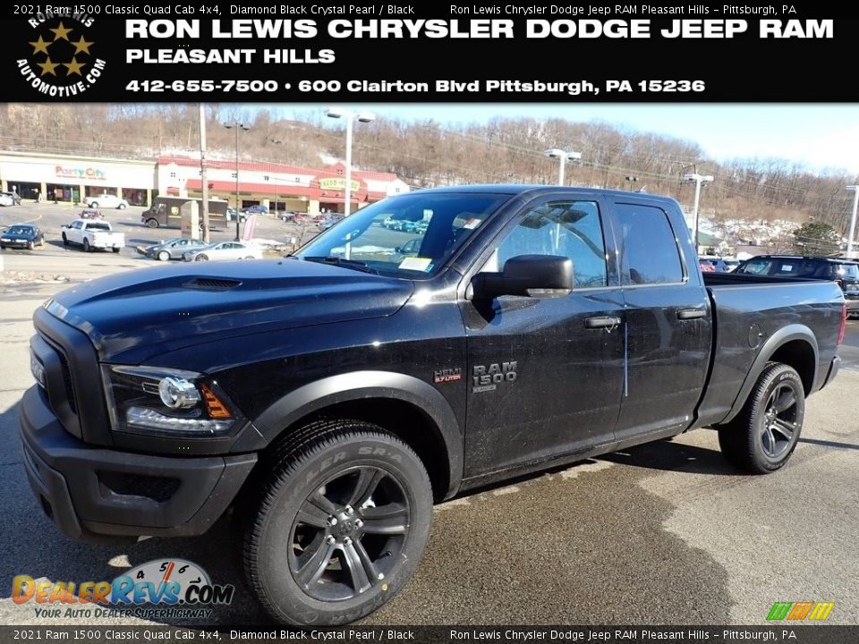 2021 Ram 1500 Classic Quad Cab 4x4 Diamond Black Crystal Pearl / Black Photo #1