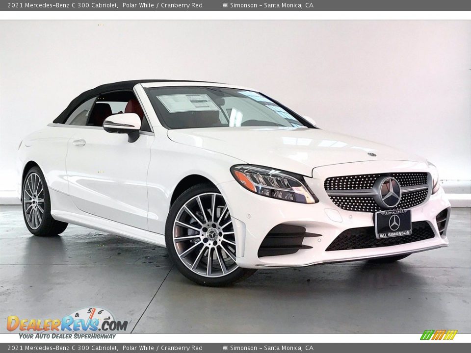 2021 Mercedes-Benz C 300 Cabriolet Polar White / Cranberry Red Photo #12