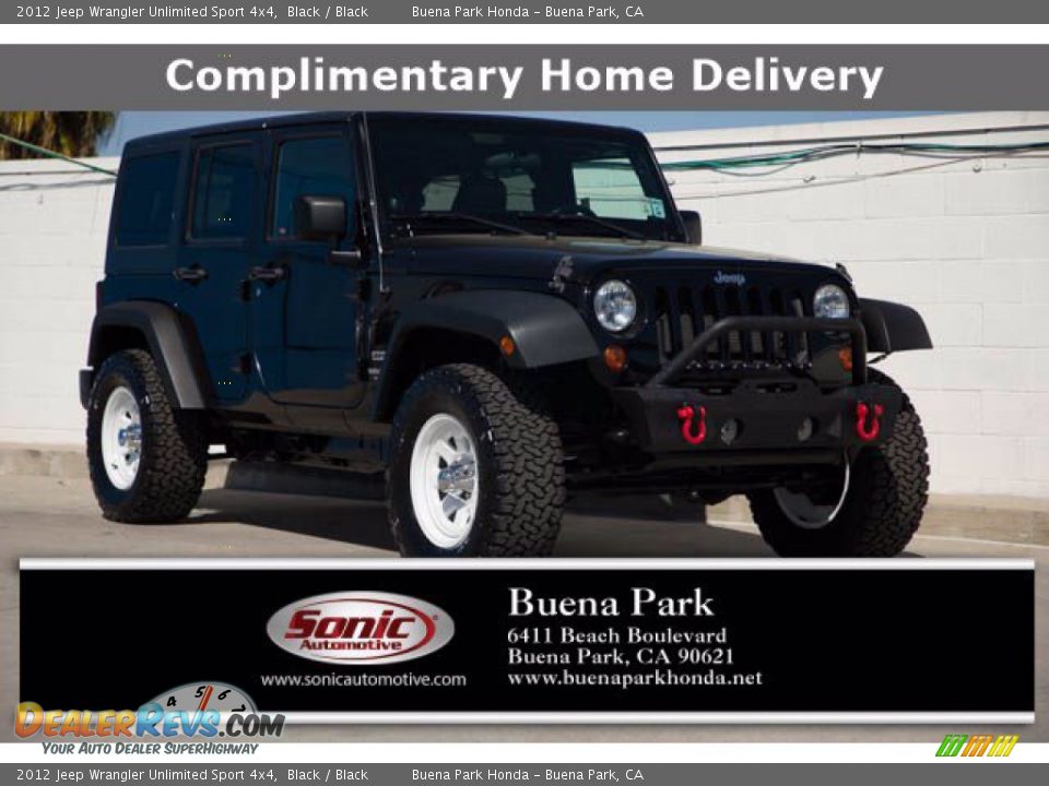 2012 Jeep Wrangler Unlimited Sport 4x4 Black / Black Photo #1