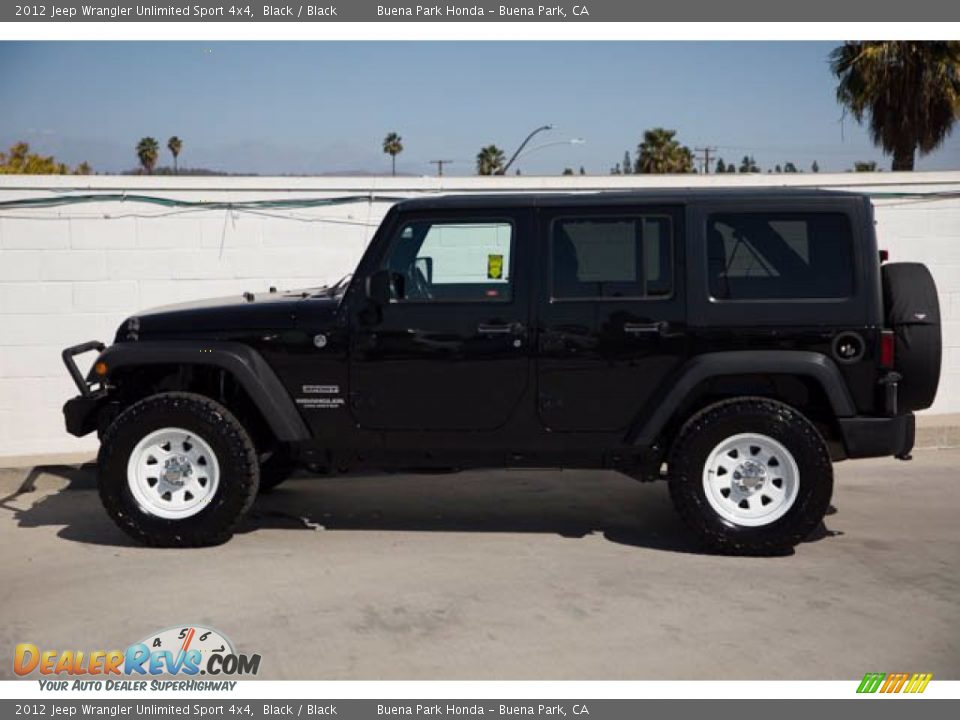 2012 Jeep Wrangler Unlimited Sport 4x4 Black / Black Photo #8