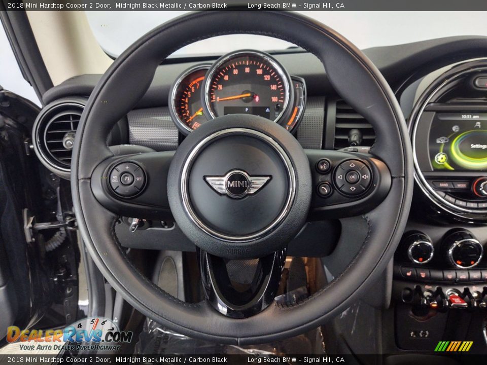 2018 Mini Hardtop Cooper 2 Door Midnight Black Metallic / Carbon Black Photo #13