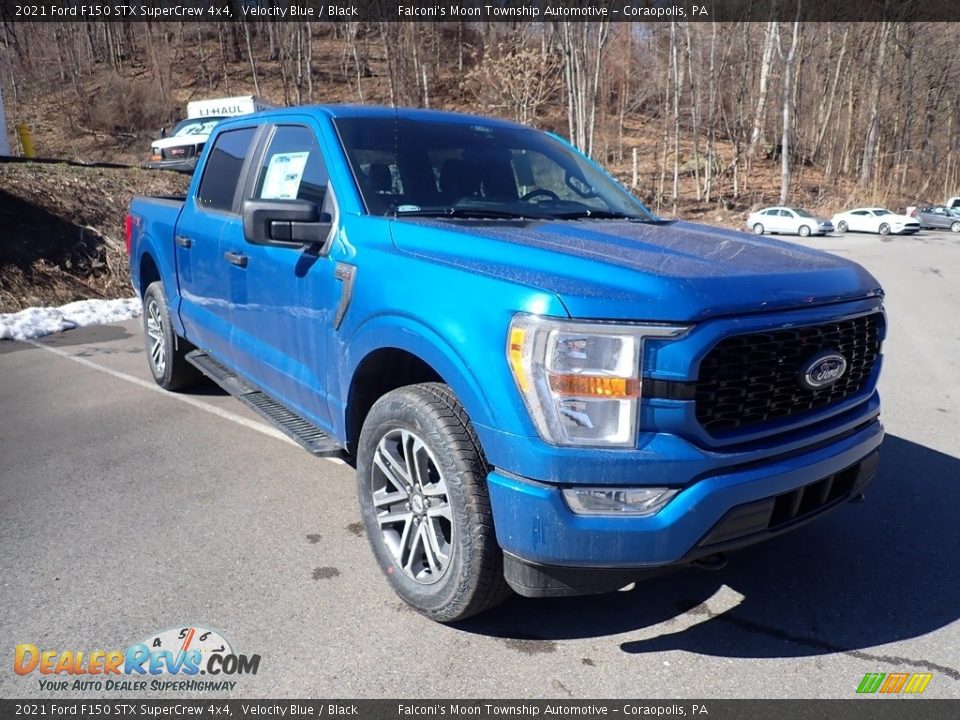 2021 Ford F150 STX SuperCrew 4x4 Velocity Blue / Black Photo #3