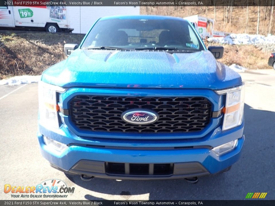 2021 Ford F150 STX SuperCrew 4x4 Velocity Blue / Black Photo #4