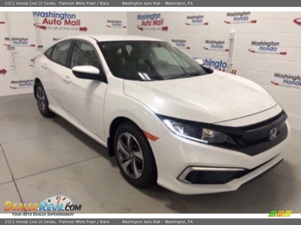 2021 Honda Civic LX Sedan Platinum White Pearl / Black Photo #2